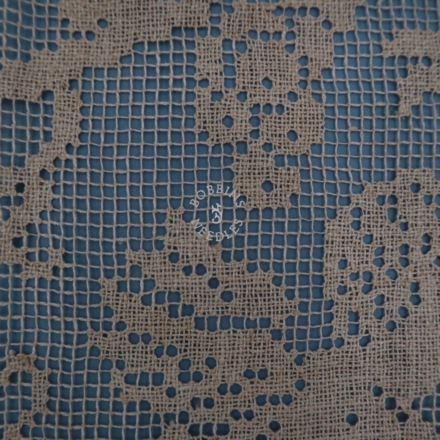 Handmade Filet Lace Panel with Putti and Cherub Motif – Antique European Linen Wall Hanging or Table Runner