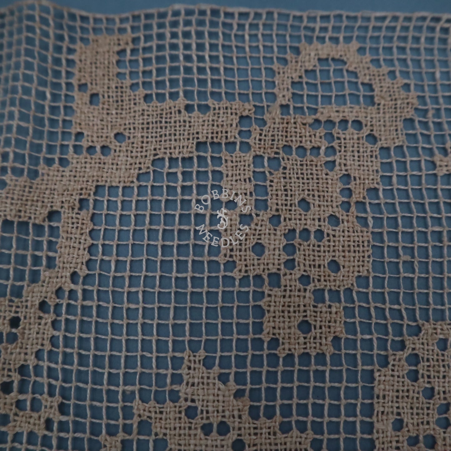 Handmade Filet Lace Panel with Putti and Cherub Motif – Antique European Linen Wall Hanging or Table Runner