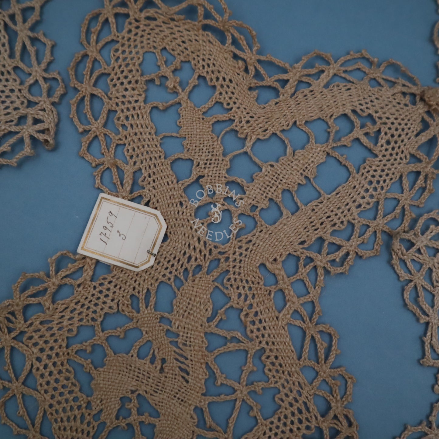 Set of 3 Antique French Handmade Linen Lace Panels