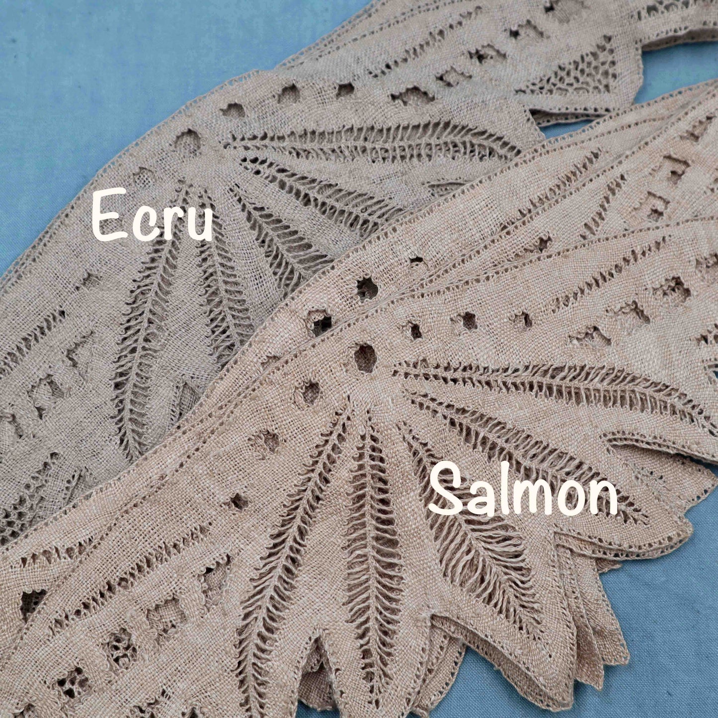 Lace Edging for Table Cloth Bobbin Lace Handmade in Linen - Bobbins&Needles