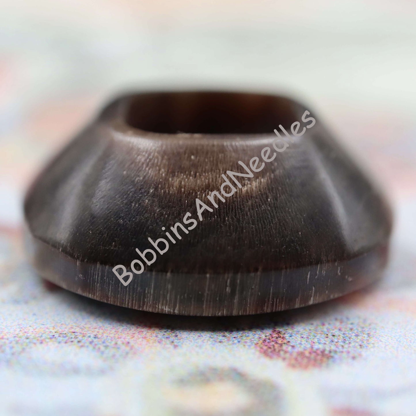 Set of 7 Vintage Mock Horn Buttons Ø 29 mm Dome Shape Galalith Brown Casein - Bobbins&Needles