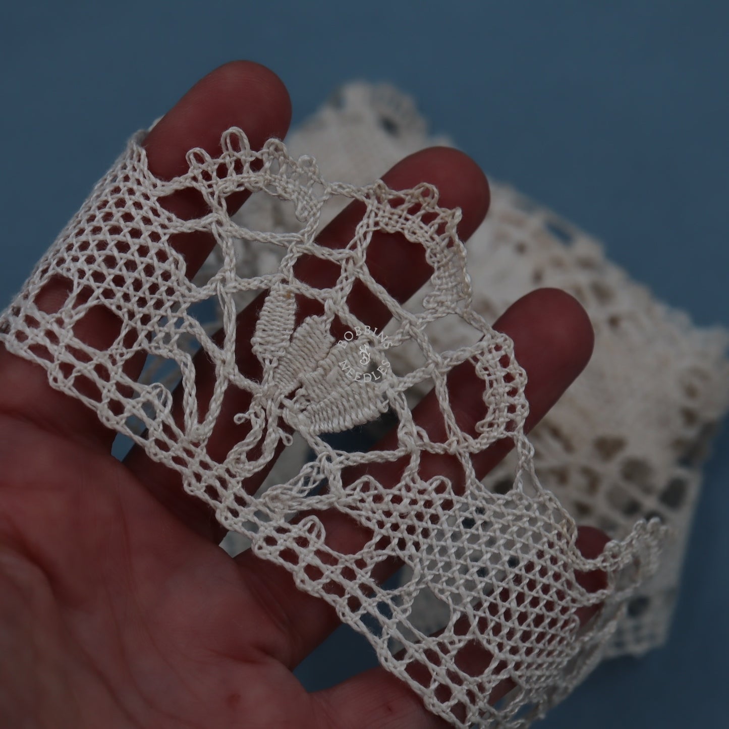 3m Handmade Linen Bobbin Lace Border - Antique French