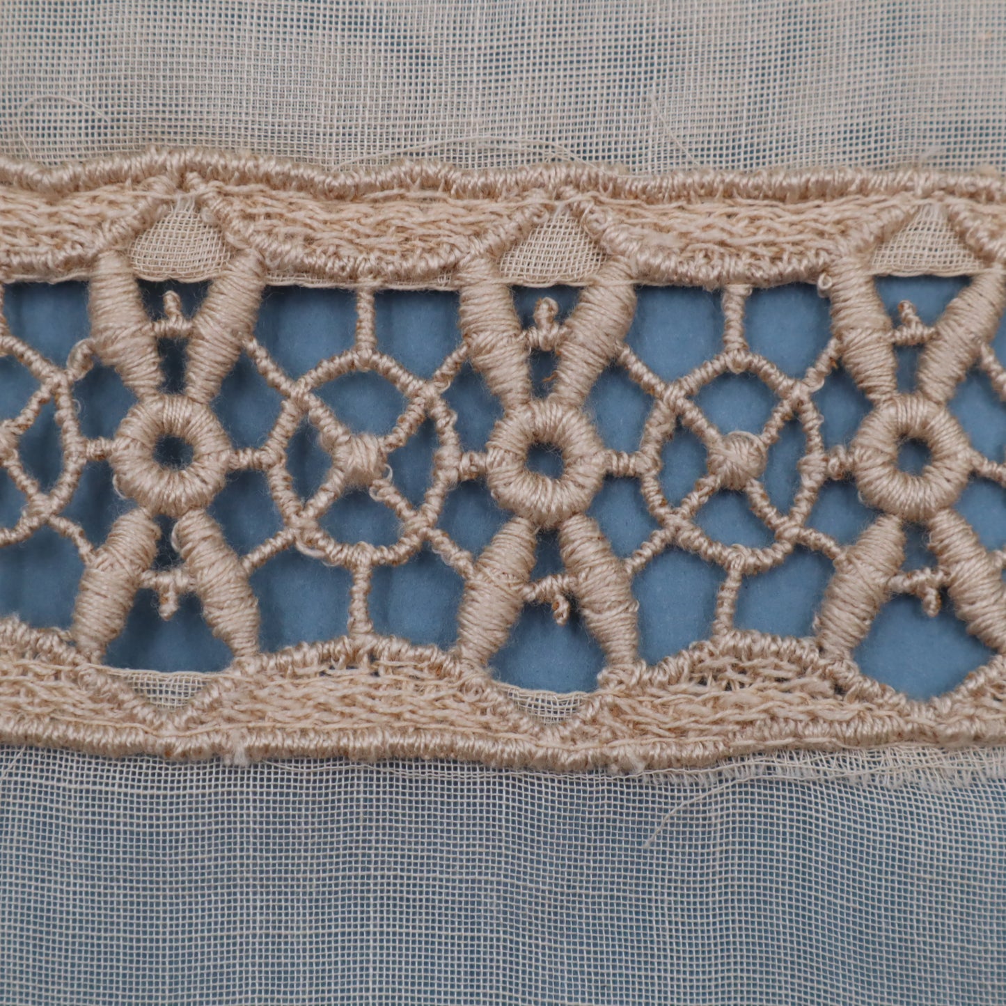 Antique Belgian Linen Curtain – 140 × 200 cm Swiss Linen Panel with 4 cm Bruges Guipure Lace Insertion