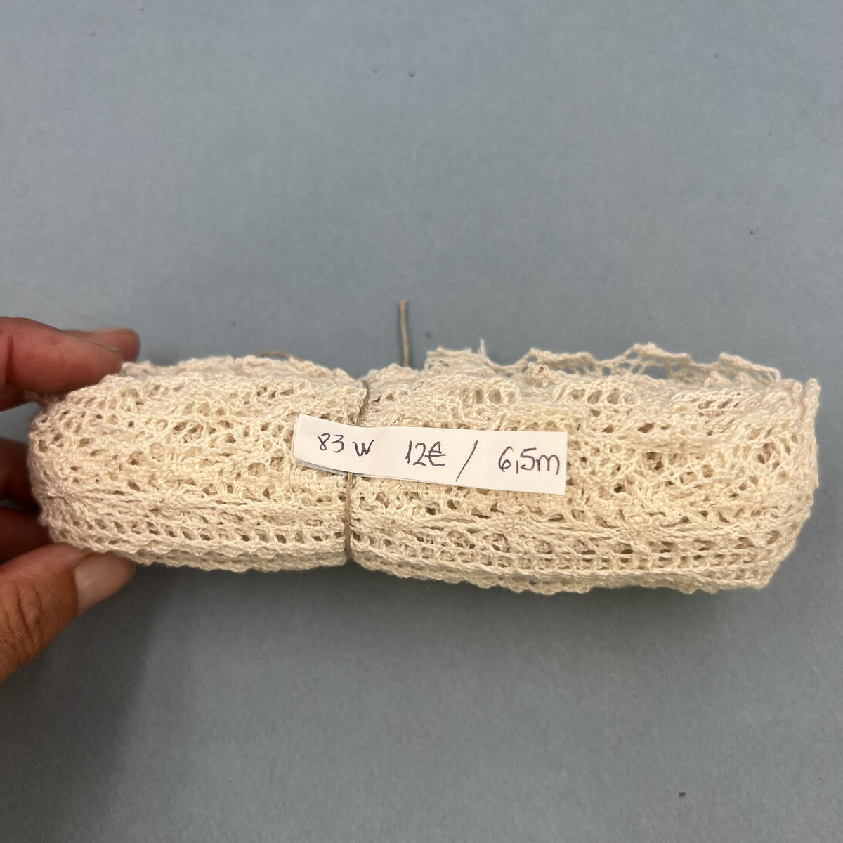 Wholesale Vintage French Lace Trim – 6.5m – Le Puy-en-Velay Cotton Lace
