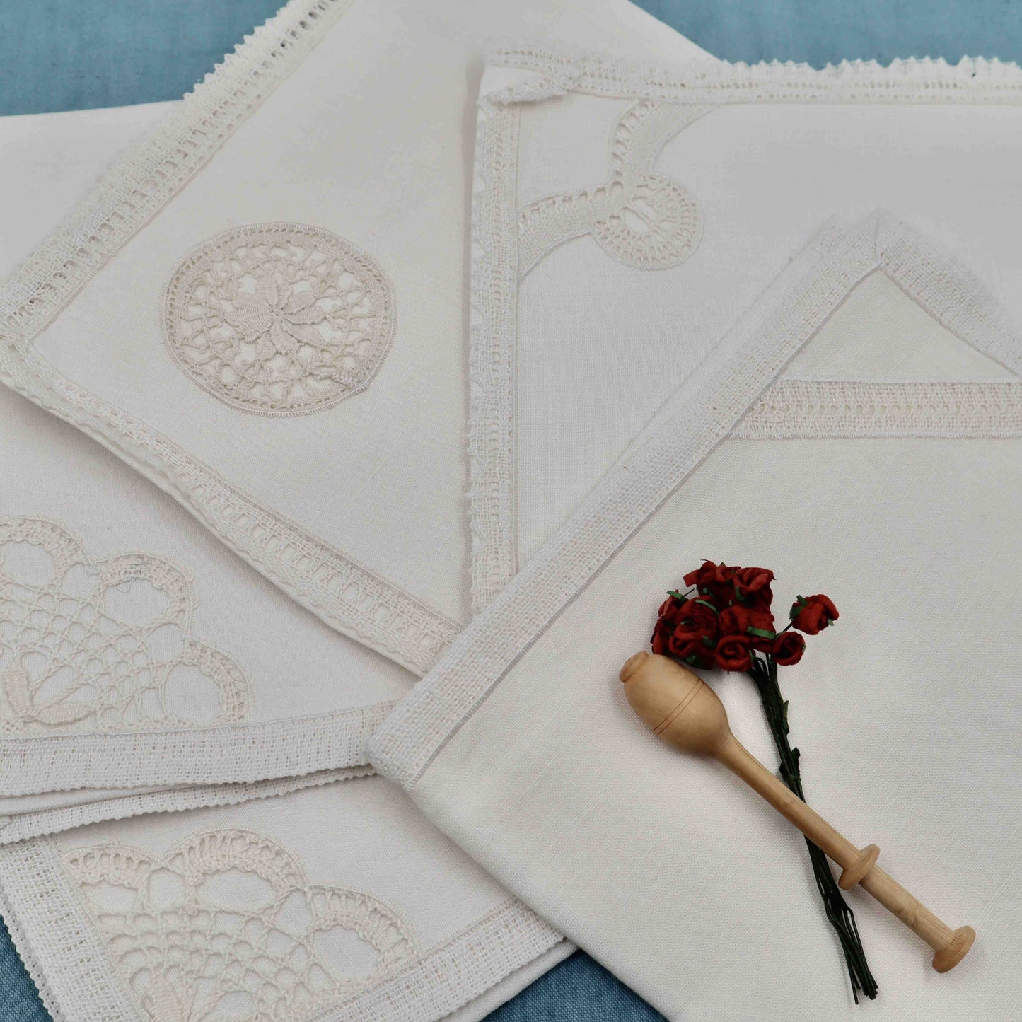 Linen Napkins Doilies Bobbin Lace - Bobbins&Needles