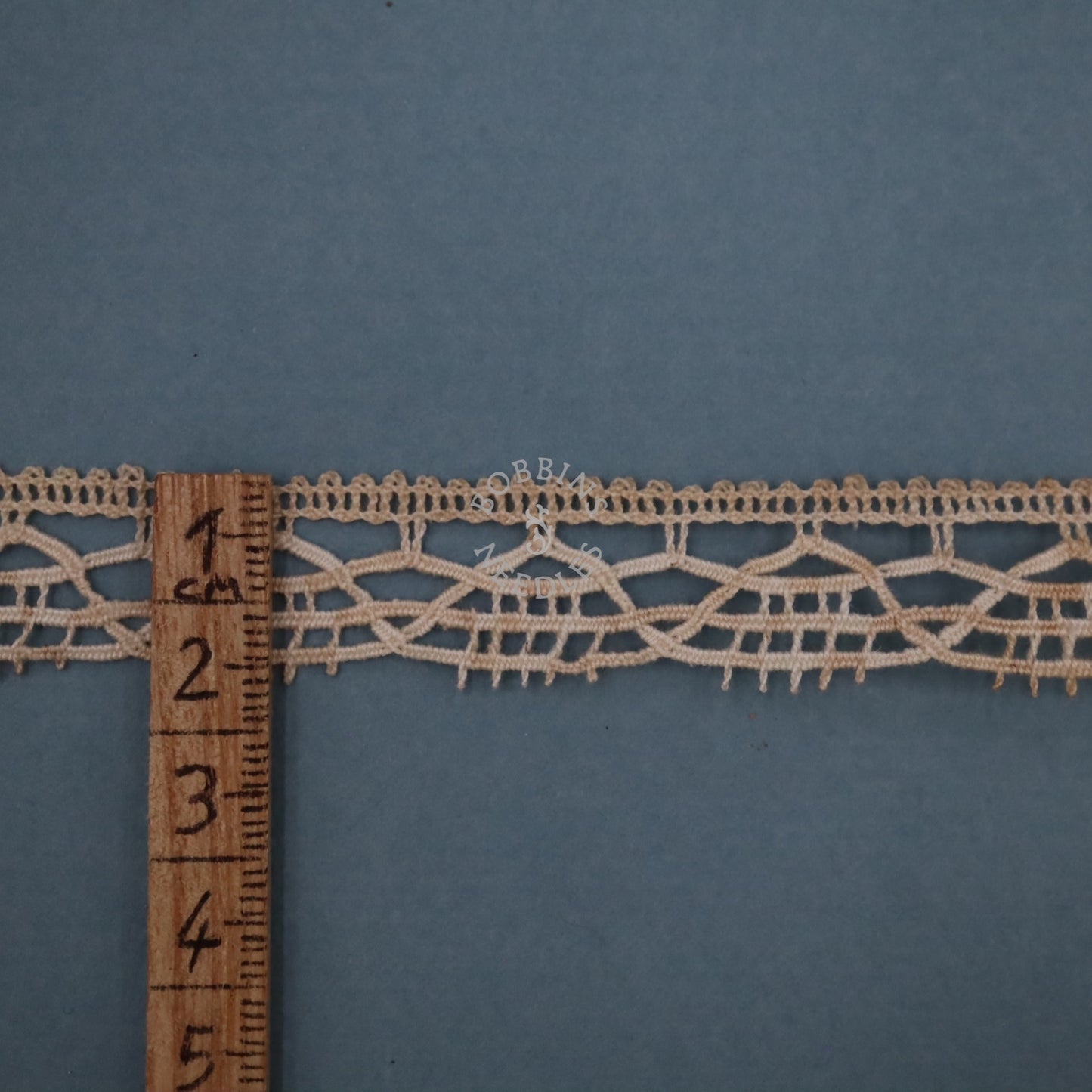 33m Cotton Bobbin Lace Border – Vintage French Geometric Openwork Trim