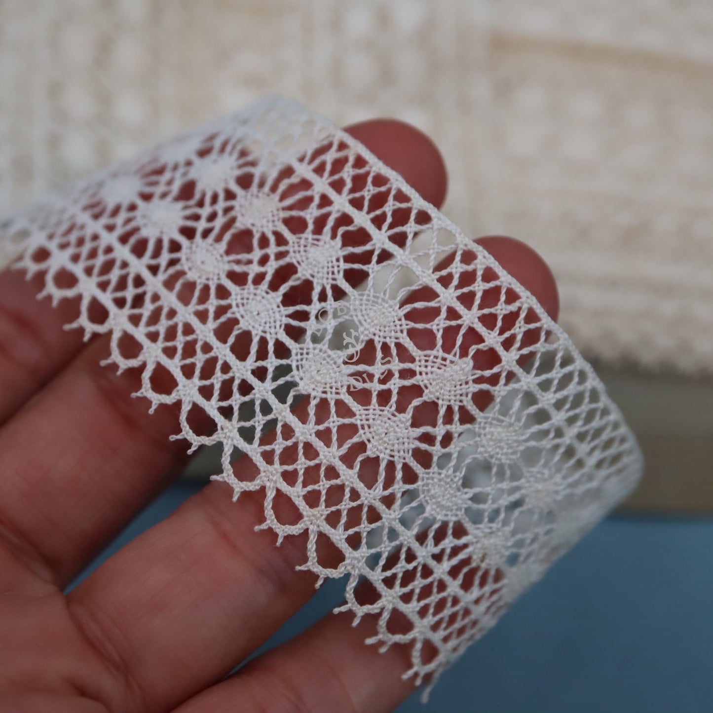 14m Vintage French Cotton Bobbin Lace Edging Trim