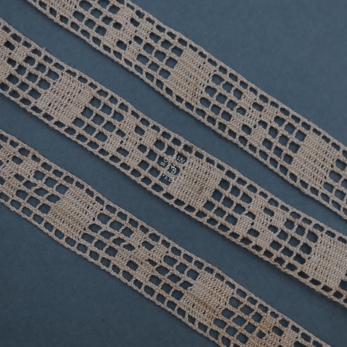 Vintage French Lace Insertion - Cotton Geometric Lace Band