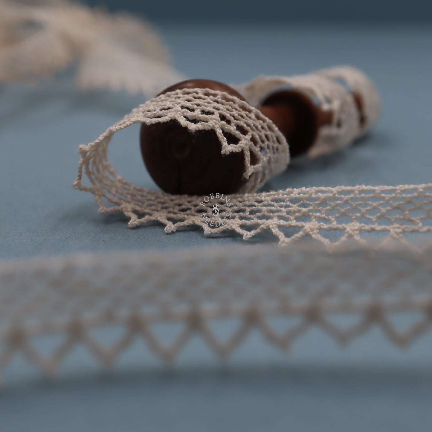 5m Cotton Lace Border – Narrow Vintage French Trim Triangular Picot Edge