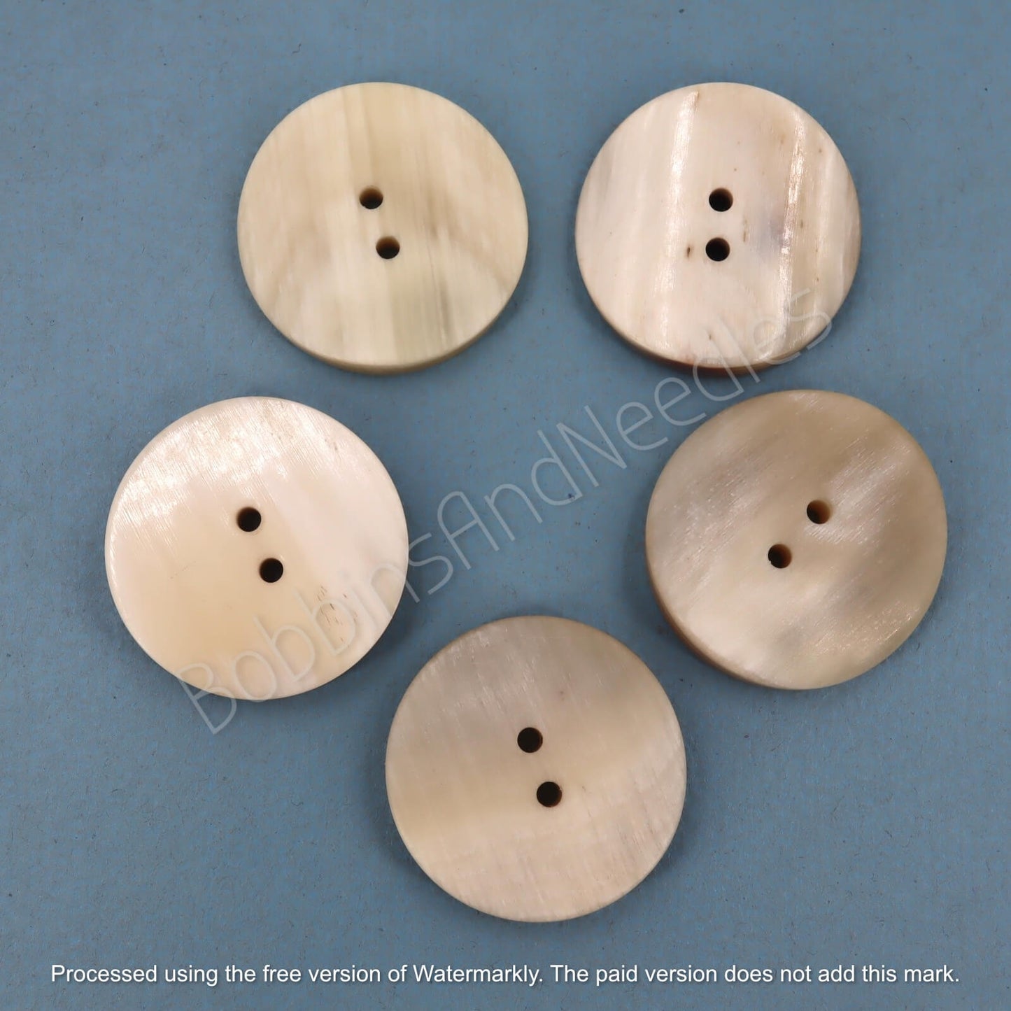 Set of 5 Mock Horn Buttons Ø 27 mm Vintage Galalith