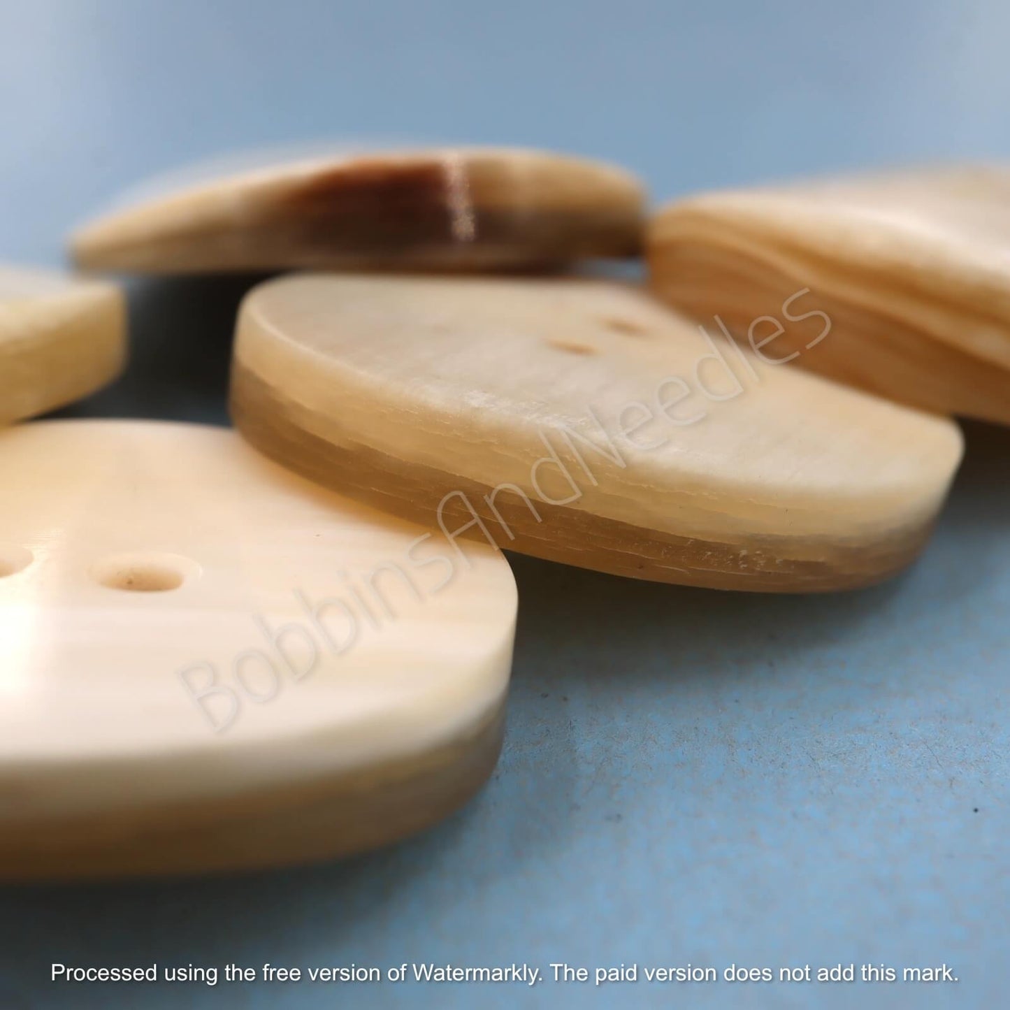 Set of 5 Mock Horn Buttons Ø 27 mm Vintage Galalith