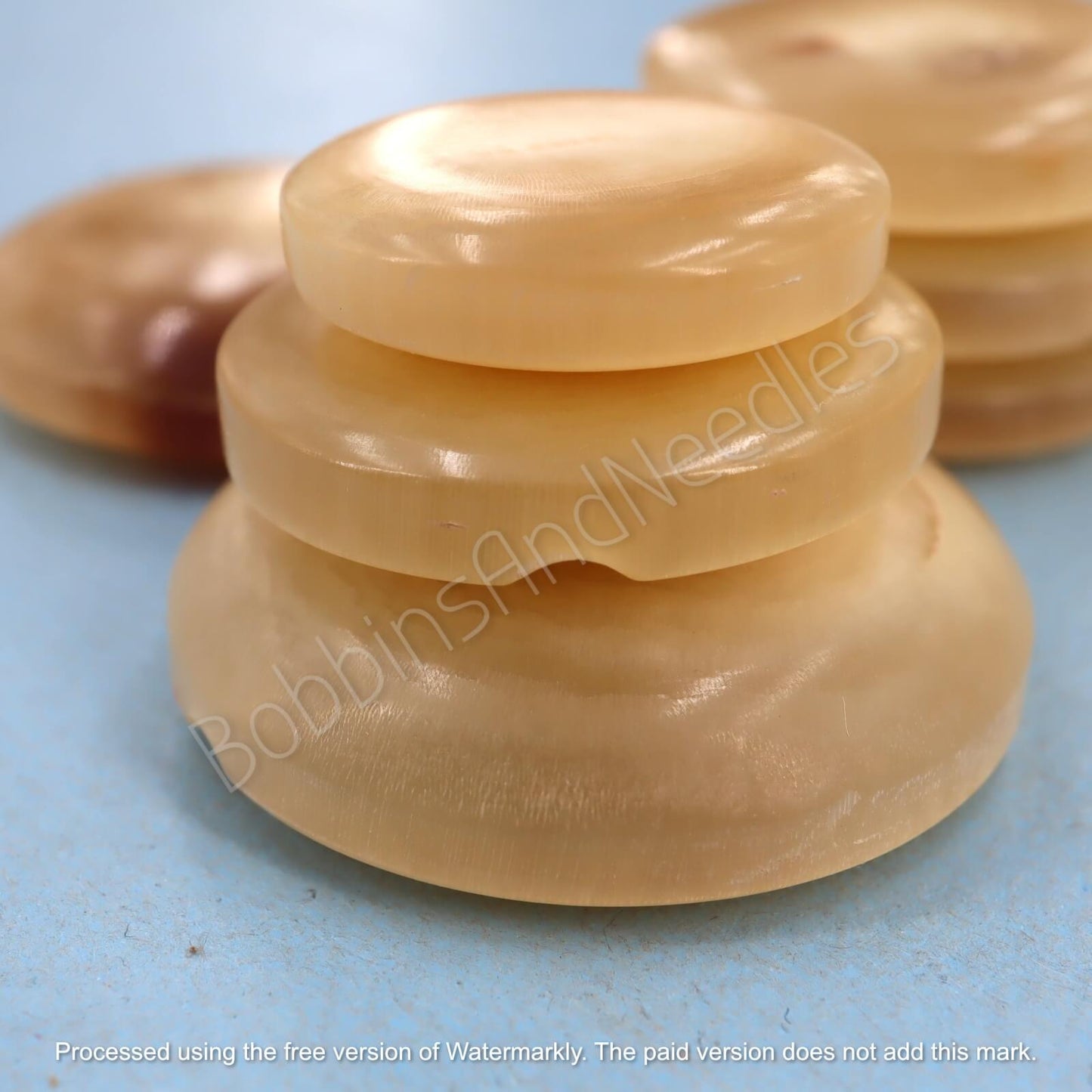 Set of 7 Mock Horn Buttons - Vintage Galalith Caramel Tones