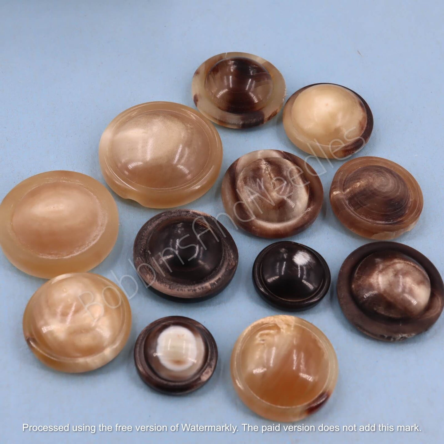 Vintage Mock Horn Dome Buttons – Set of 12 (18mm to 30mm)