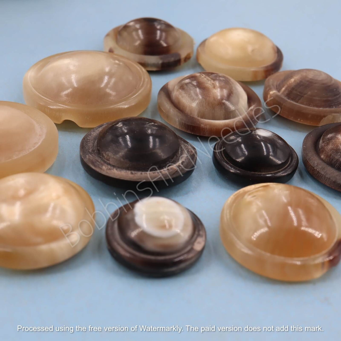 Vintage Mock Horn Dome Buttons – Set of 12 (18mm to 30mm)