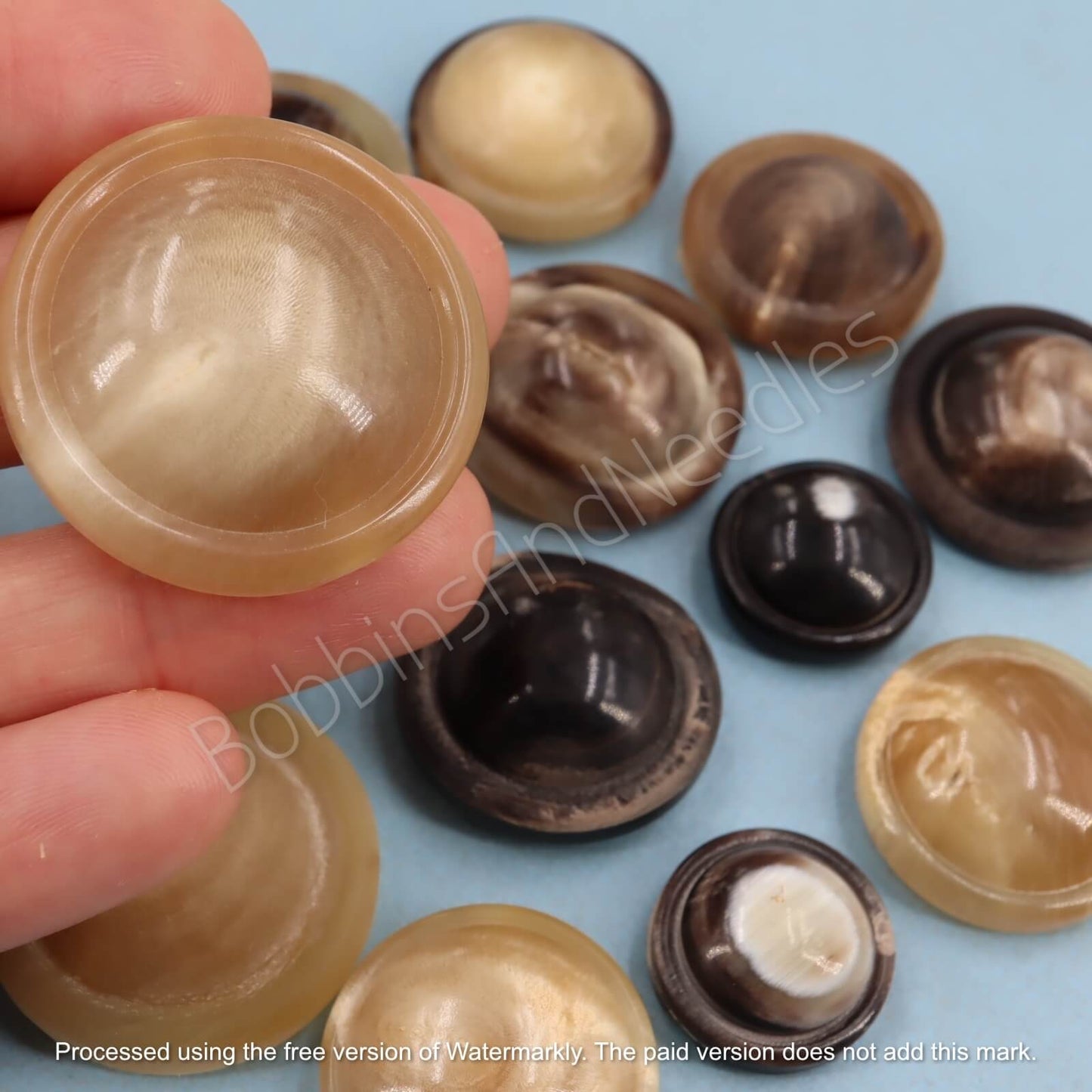 Vintage Mock Horn Dome Buttons – Set of 12 (18mm to 30mm)