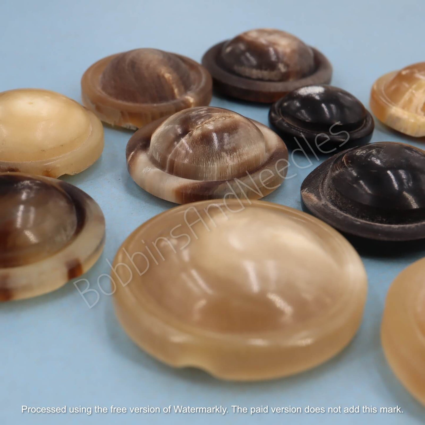 Vintage Mock Horn Dome Buttons – Set of 12 (18mm to 30mm)