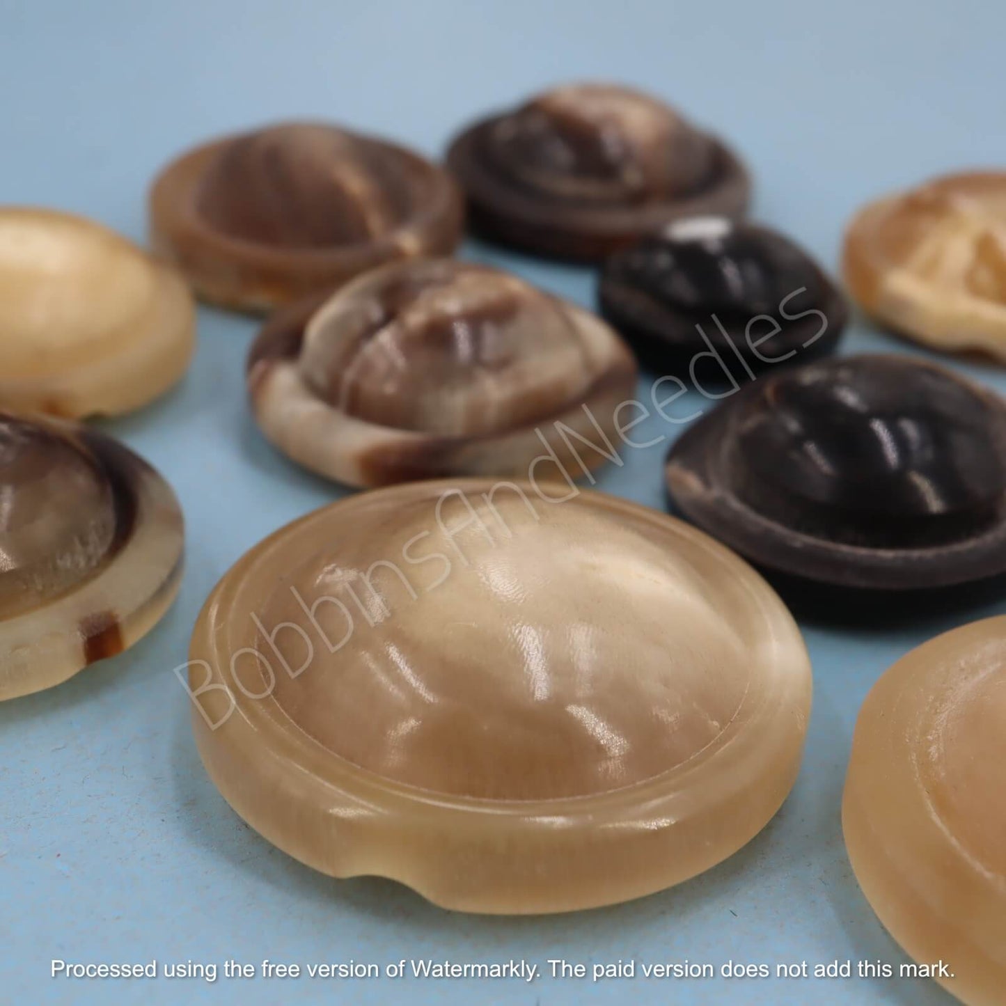 Vintage Mock Horn Dome Buttons – Set of 12 (18mm to 30mm)