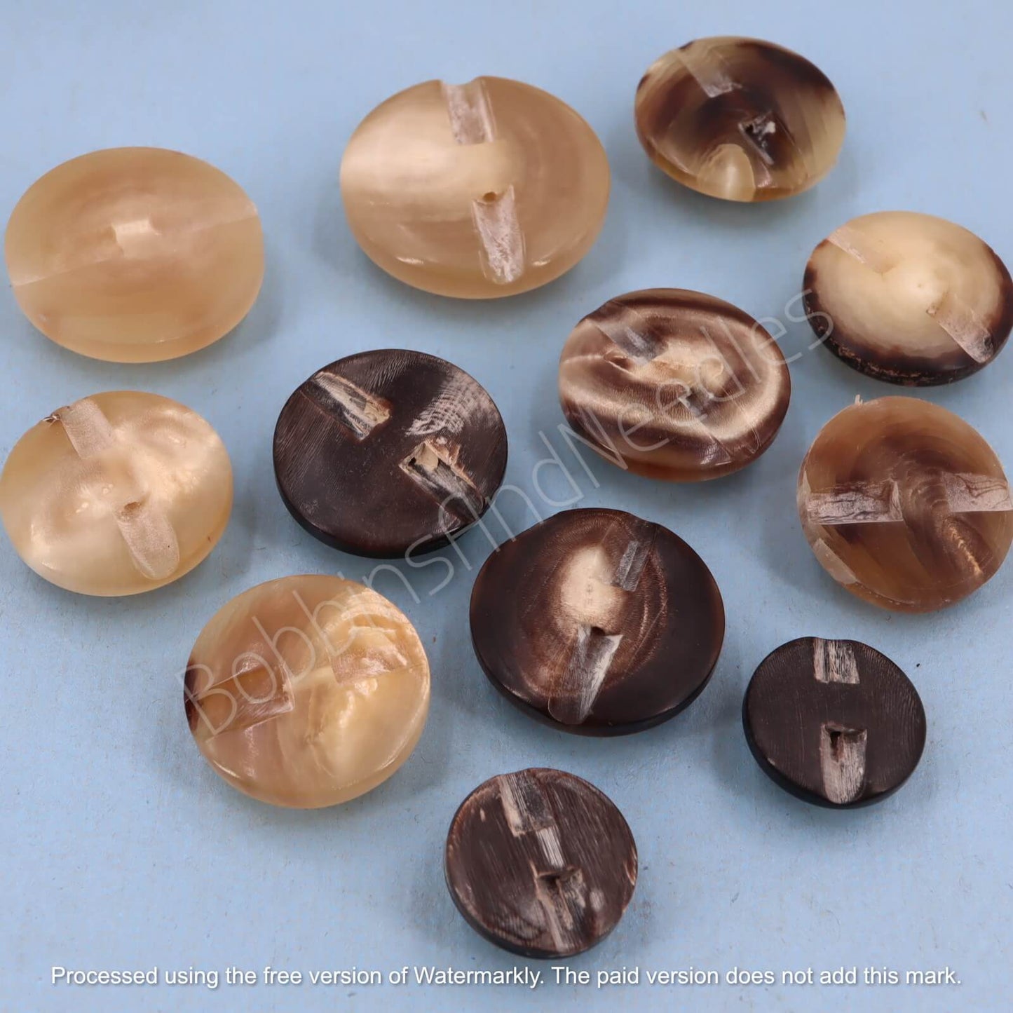 Vintage Mock Horn Dome Buttons – Set of 12 (18mm to 30mm)