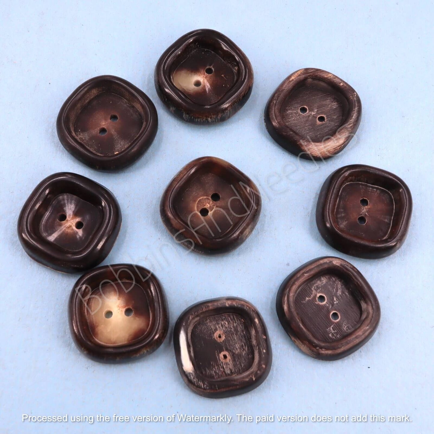 Set of 9 Mock Horn Buttons Ø 21 mm Vintage Galalith Button
