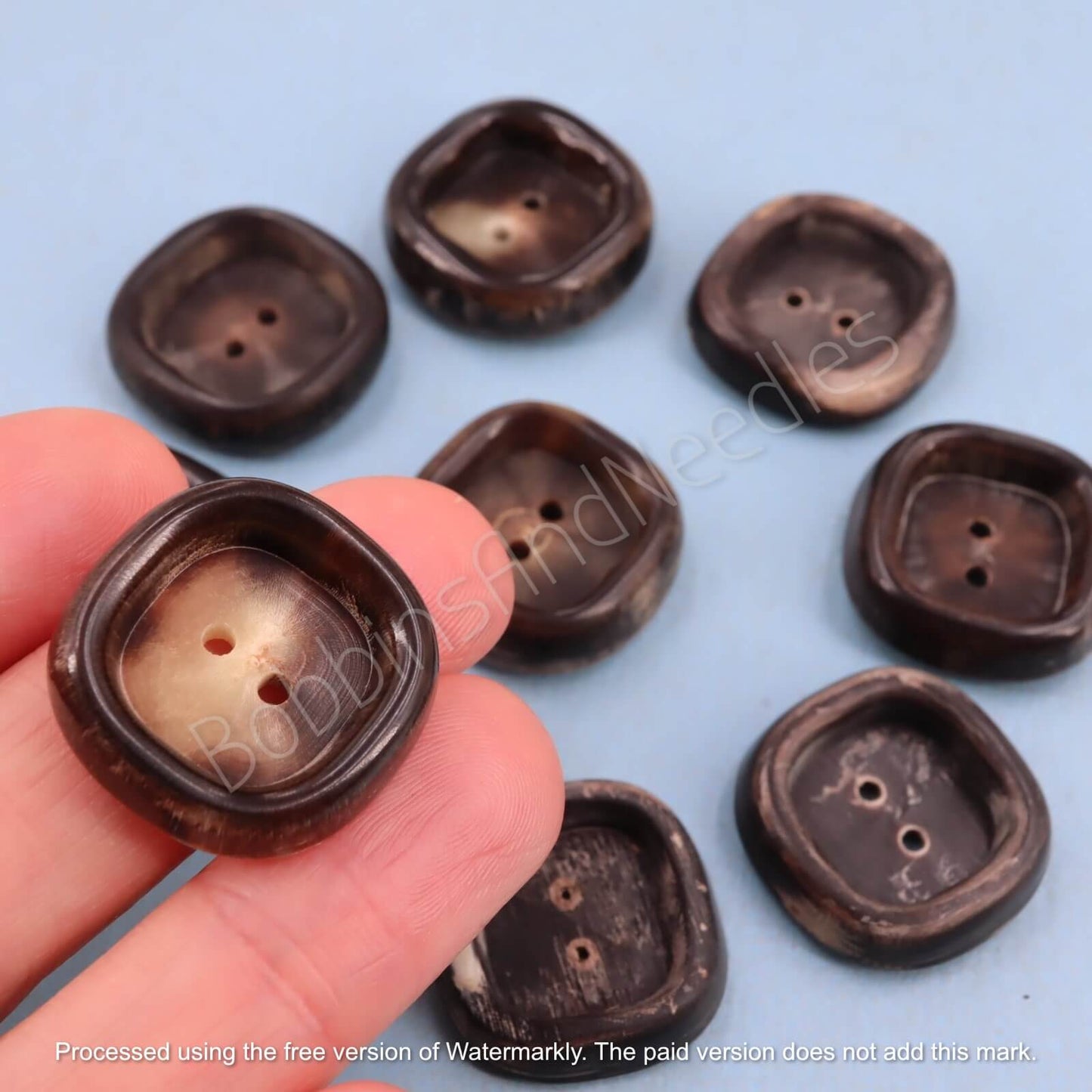 Set of 9 Mock Horn Buttons Ø 21 mm Vintage Galalith Button
