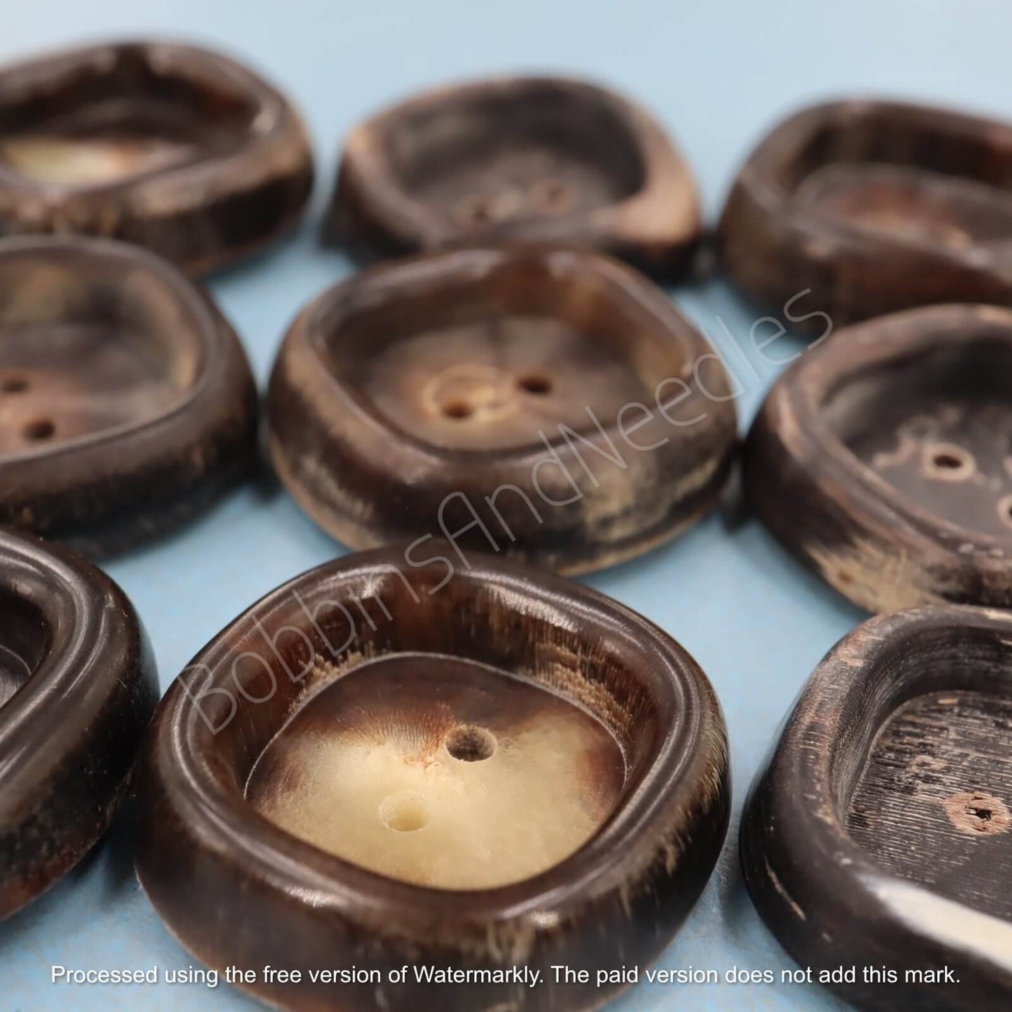 Set of 9 Mock Horn Buttons Ø 21 mm Vintage Galalith Button