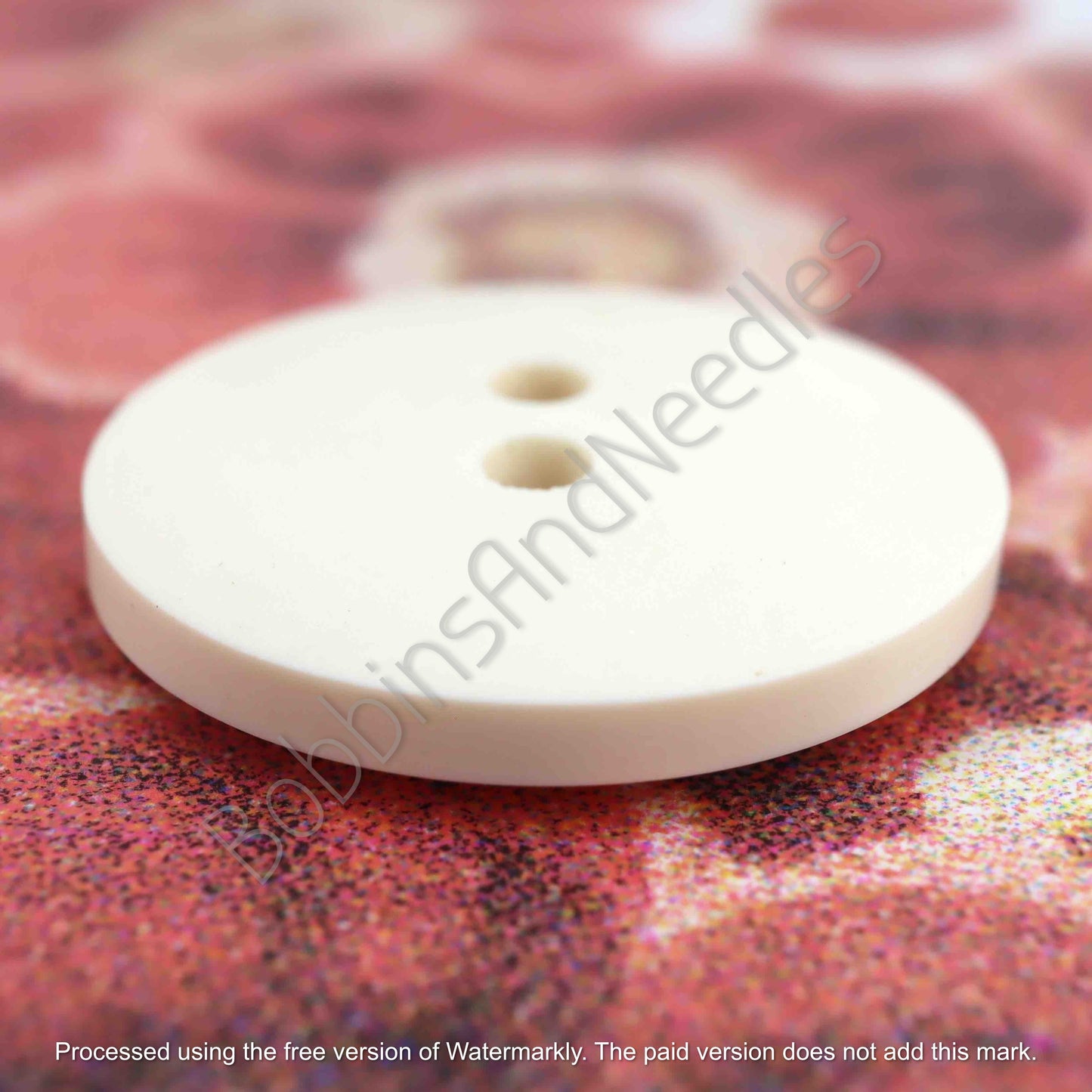 Set of 10 Vintage Casein Buttons Ø 20mm Soft Creamy Finish Two-Hole Design - Bobbins&Needles