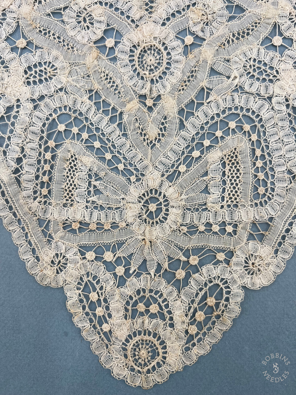 Antique Handmade Brussels Duchesse Style Lace Collar – Edwardian Bertha Collar