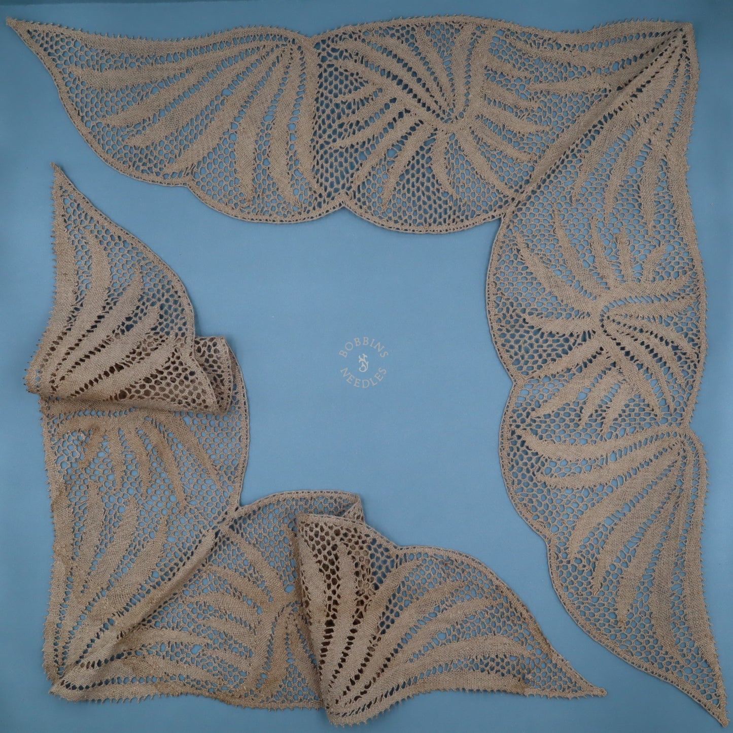 Set of 2 Large Handmade Lace Corner Inserts - Wing Shape