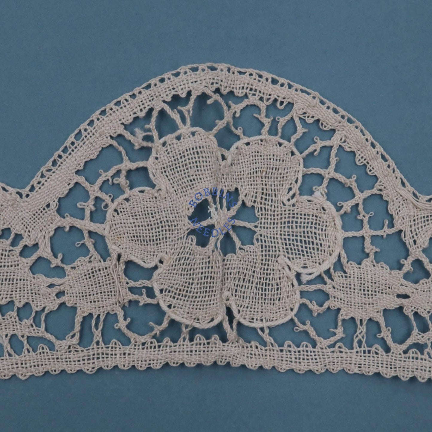 Set of 2 Handmade Linen Lace Inserts – Floral Motifs