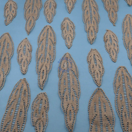 Handmade Linen Lace Leaf Appliques – Multiple Sizes Available
