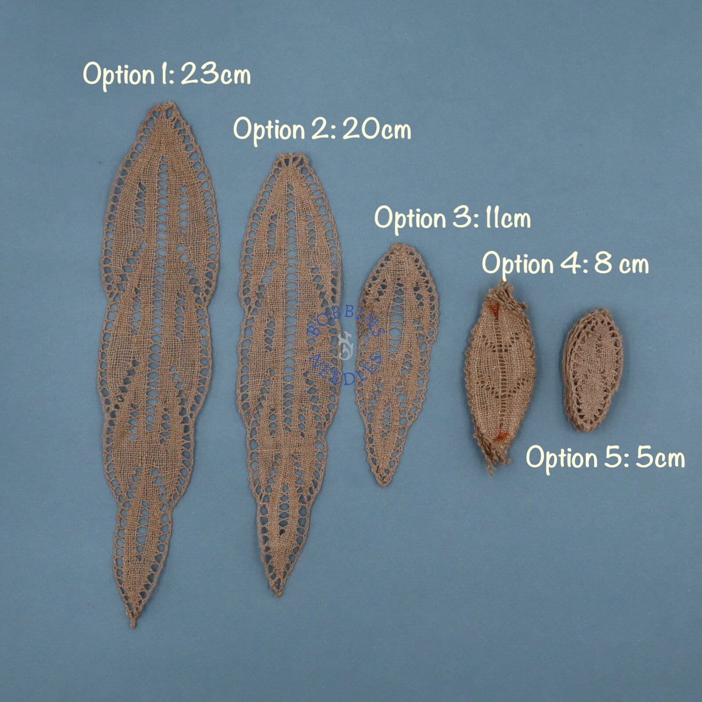 Handmade Linen Lace Leaf Appliques – Multiple Sizes Available