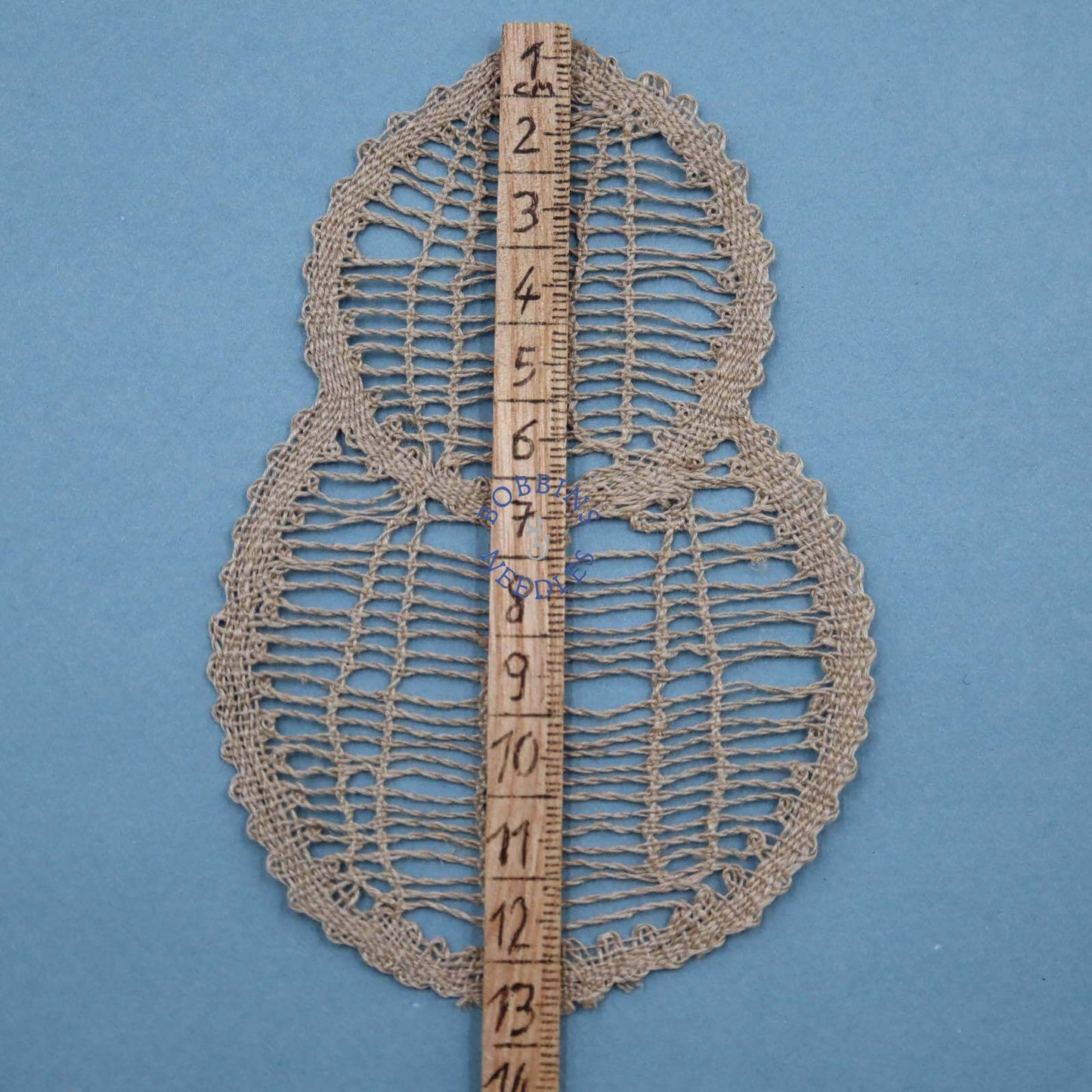 Set of Handmade Linen Lace Appliques – Double Circle Shape Motif