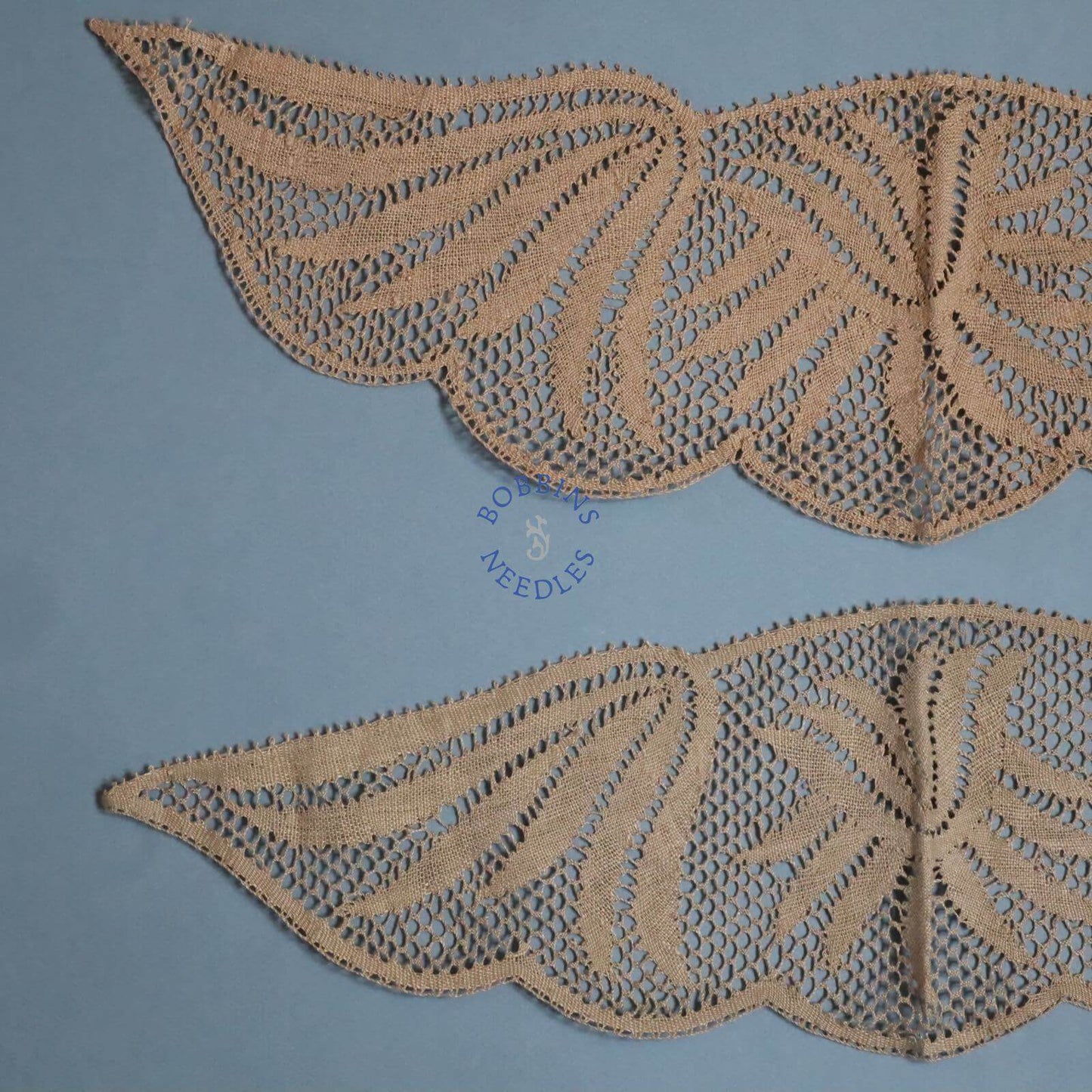 Set of 2 Wing Shape Inserts - Handmade Linen Bobbin Lace