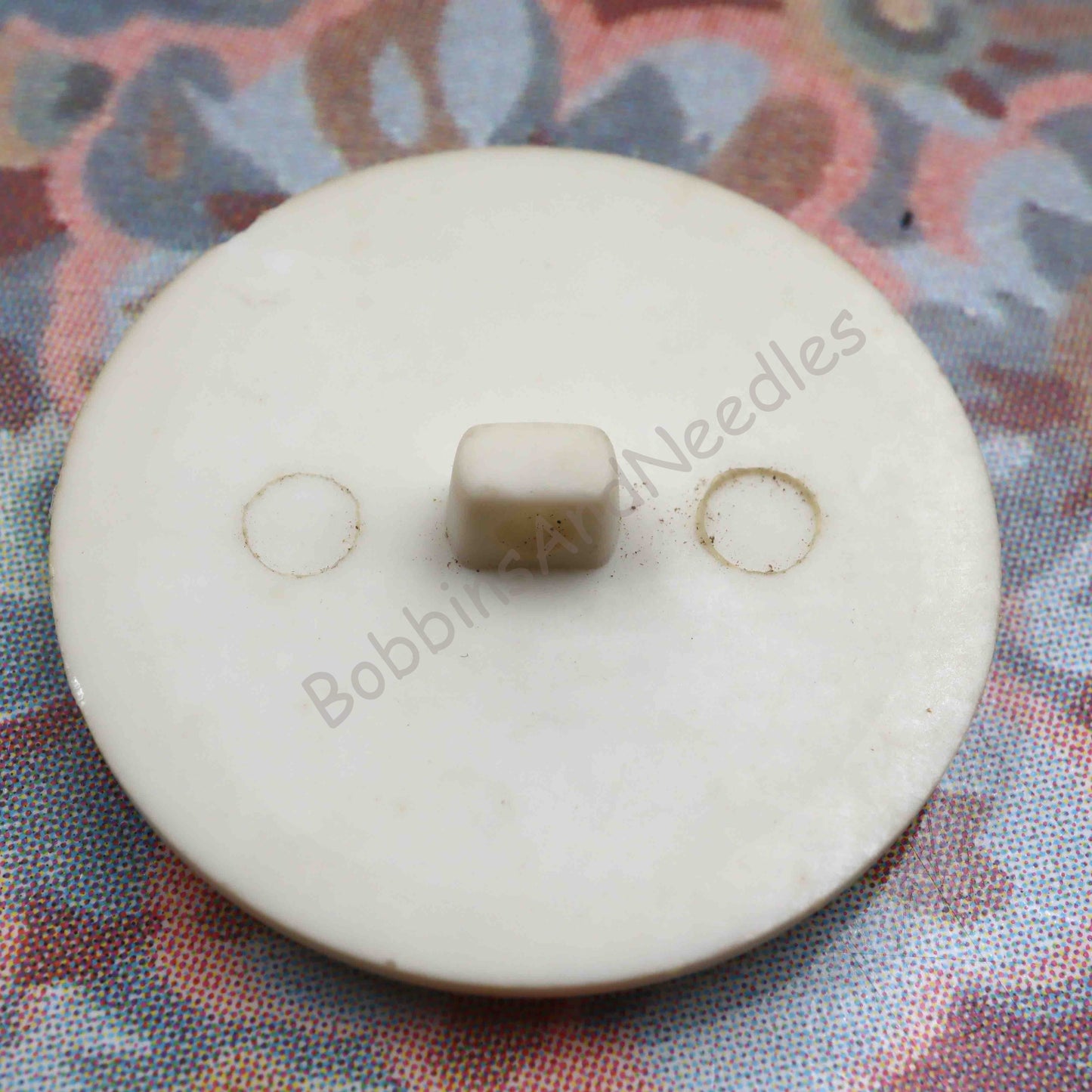 Set of 3 Vintage Buttons Ø 38mm Shank Back Ivory-Like - Bobbins&Needles
