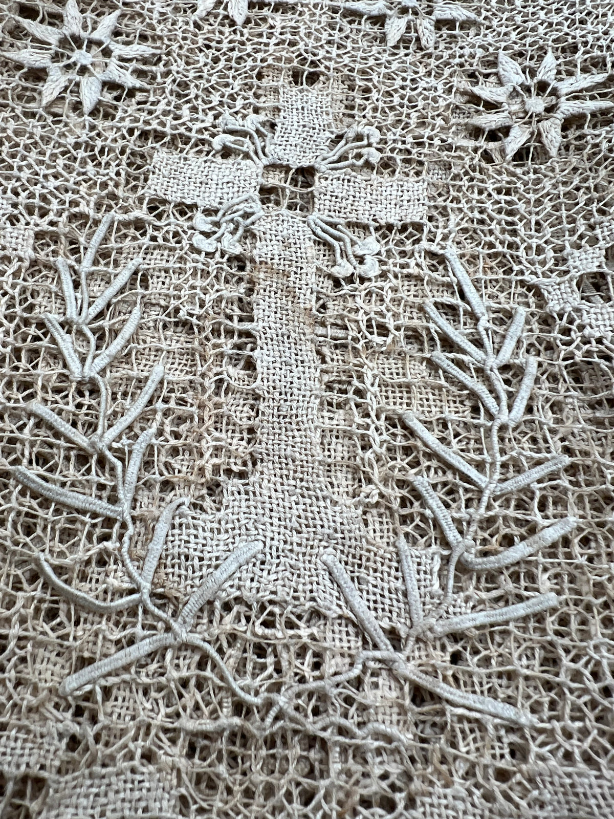 Large Religious Handmade Lace Panel