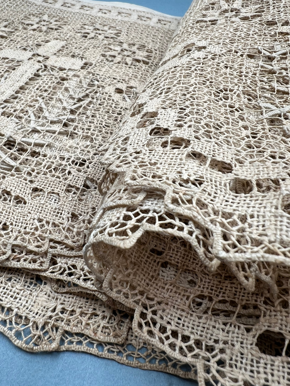 Large Religious Handmade Lace Panel