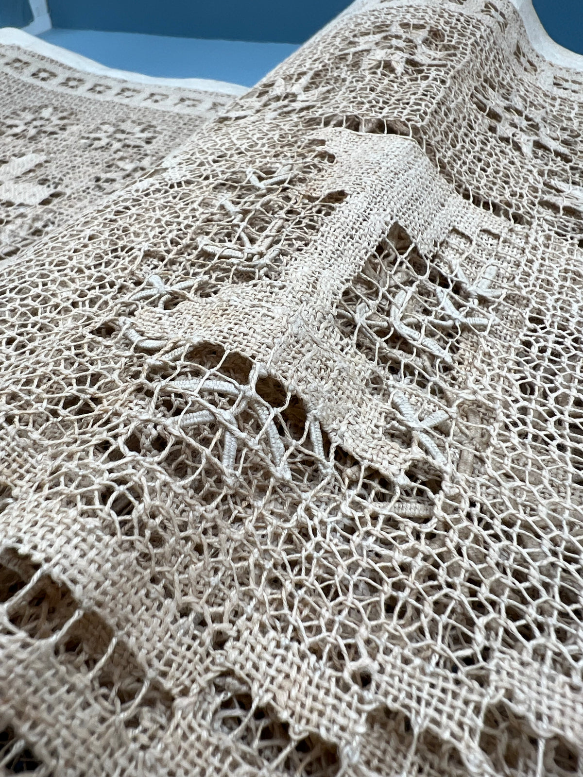 Large Religious Handmade Lace Panel