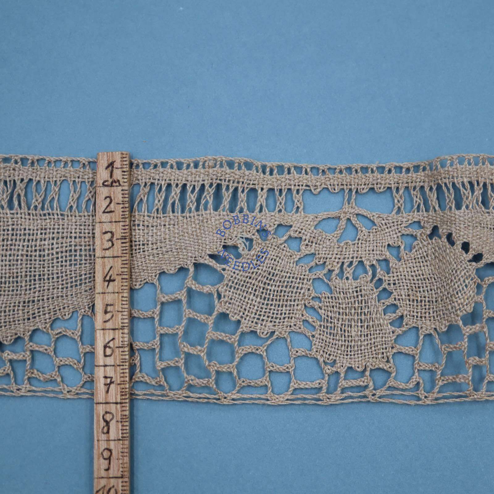 1.55m Handmade Linen Lace Trim - Antique French Insertion Lace