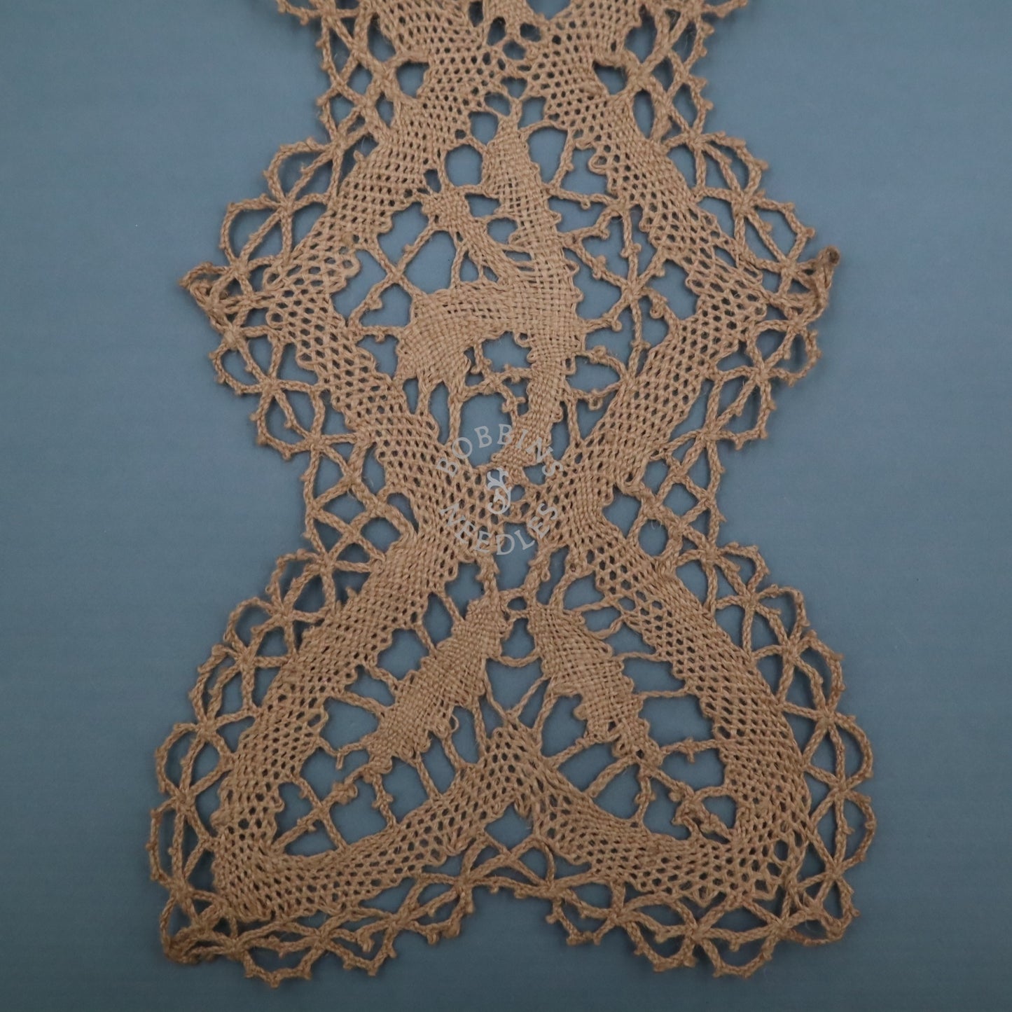 Set of 3 Antique French Handmade Linen Lace Panels