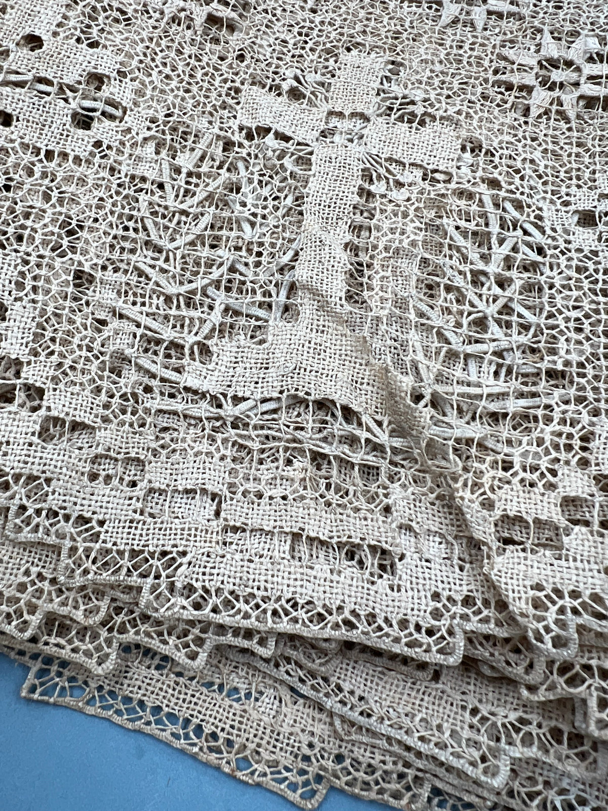 Large Religious Handmade Lace Panel