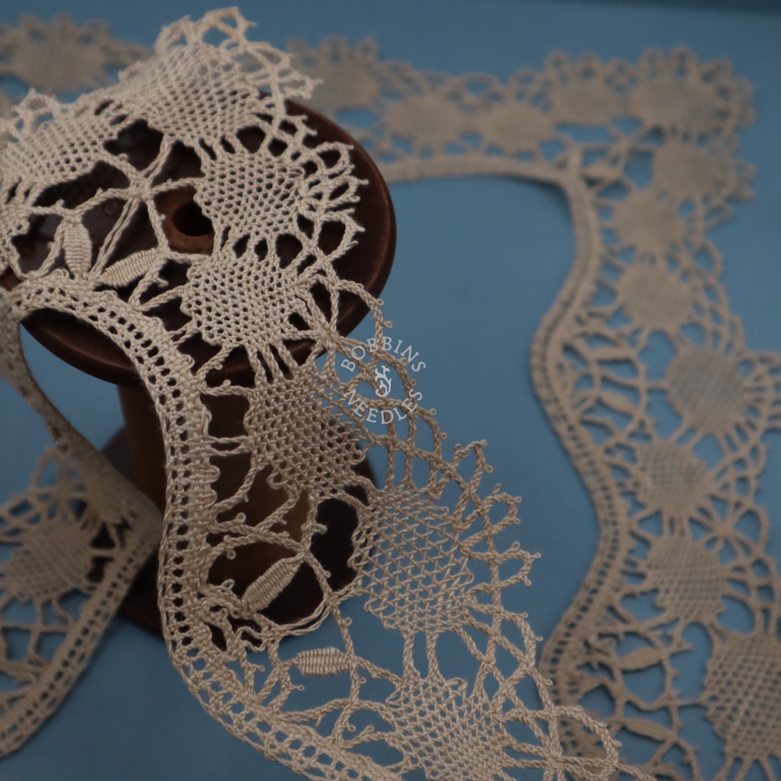 Antique French Linen Bobbin Lace Border – Tablecloth Edging – Handmade Lace - Bobbins&Needles