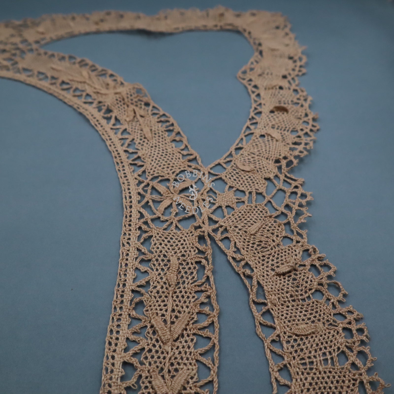 Antique French Linen Bobbin Lace Border – Tablecloth Edging – Handmade Lace - Bobbins&Needles
