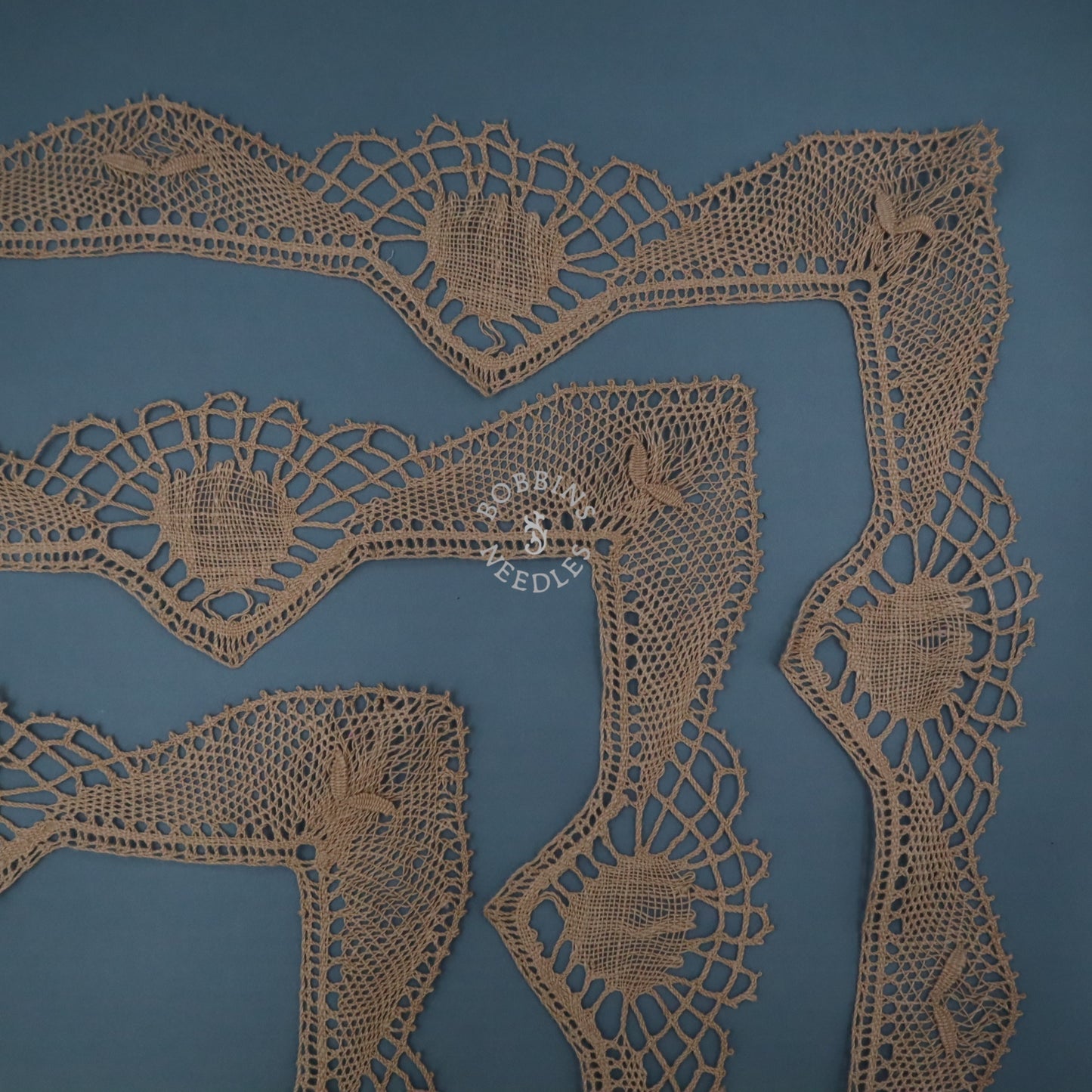 Antique French Linen Lace Border – Tablecloth Edging – Handmade Bobbin Lace - Bobbins&Needles