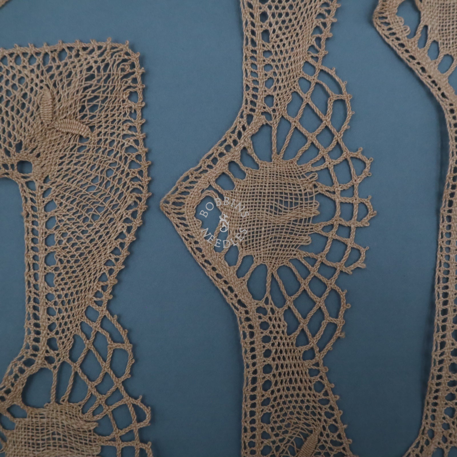Antique French Linen Lace Border – Tablecloth Edging – Handmade Bobbin Lace - Bobbins&Needles