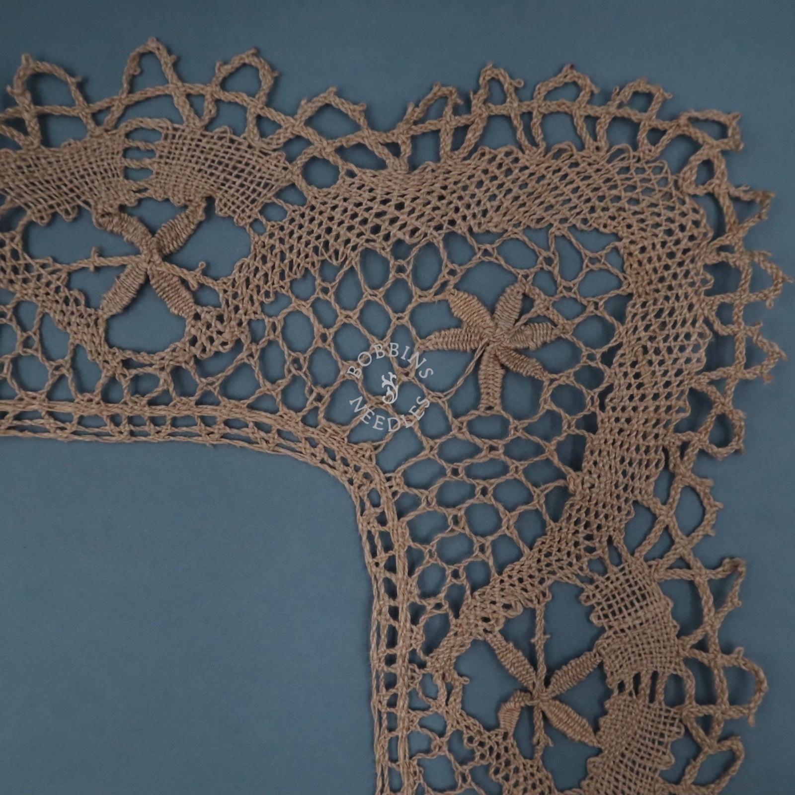 Antique French Linen Bobbin Lace Border – Tablecloth Edging – Handmade Lace - Bobbins&Needles