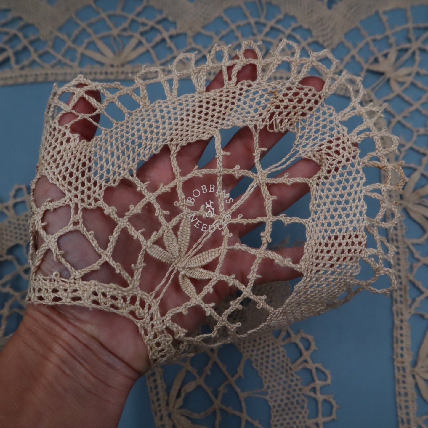 Tablecloth Edging – Antique French Linen Bobbin Lace Border –  Handmade Lace - Bobbins&Needles