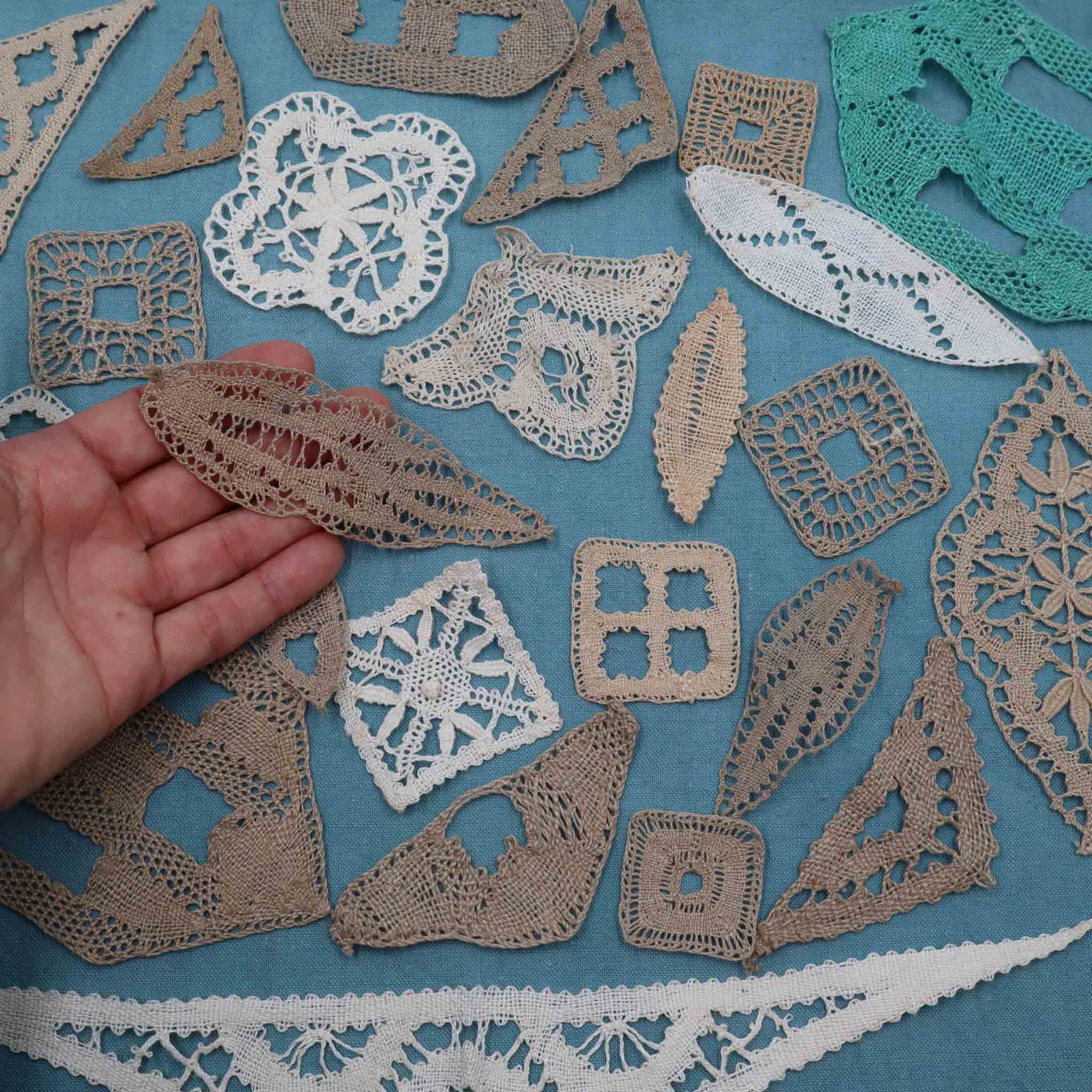 Surprise Bundle 7 Inserts Handmade Lace Appliques - Bobbins&Needles