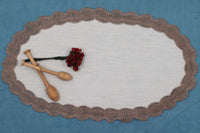 Linen Doily with Handmade Bobbin Lace Edges - Bobbins&Needles
