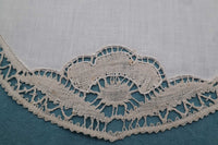 Linen Doily with Handmade Bobbin Lace Edges - Bobbins&Needles