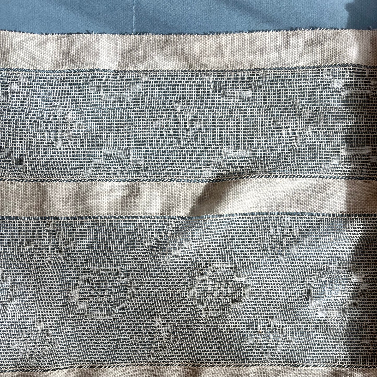 14m Antique linen openwork insertion panel — Belgian drawn-thread textile